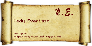 Medy Evariszt névjegykártya